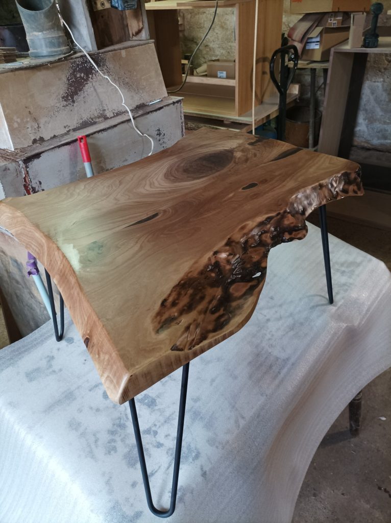 Handcrafted solid wood dining table made from natural oak