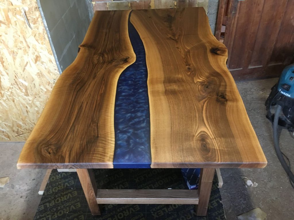 natural wood table epoxy handmade handcrafted design for rustic interiors