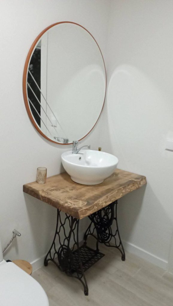 Hand Crafted Live Edge Black Pine Slab with Rustic Natural Finish.small space design ideas in compact modern minimalist home.