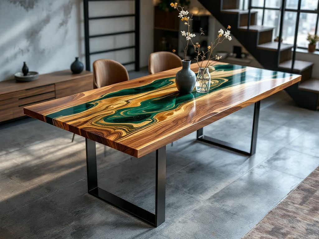 handmade epoxy walnut wood