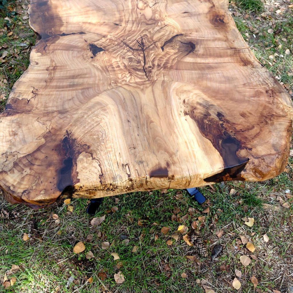 Custom dining table made from rare ash wood